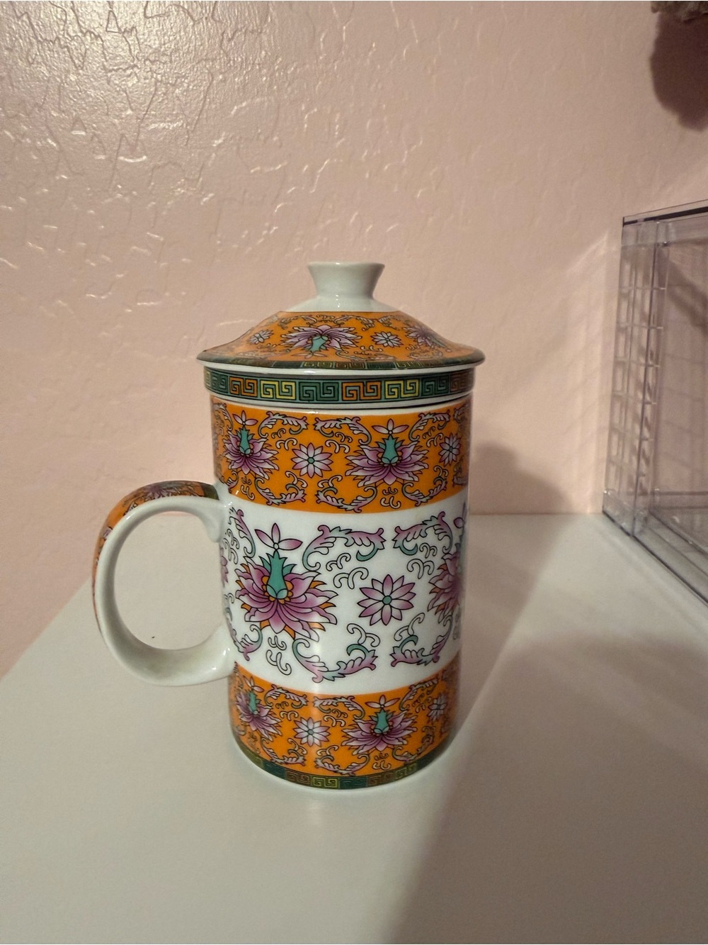 Porcelain Tea Mug with Lid and Infuser